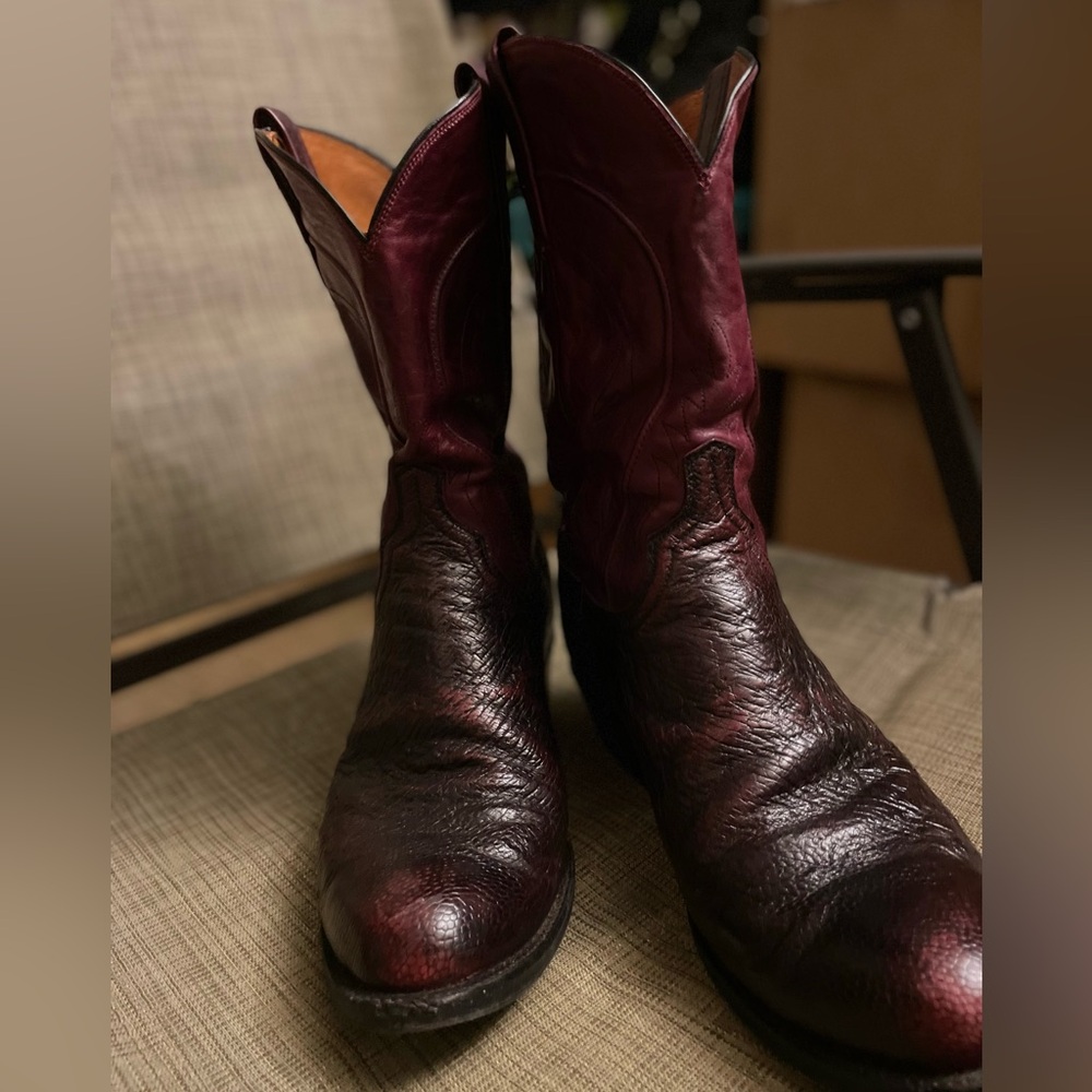 Rich Brown Leather Cowboy Boots